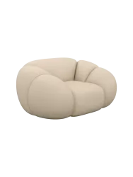 Design Echtleder Loungesessel „Panda“ Echtleder Beige BLOOMINGLOFT Collection
