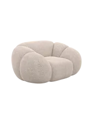 Design Loungesessel „Panda“ mit Strukturstoff-Bezug Strukturstoff Beige BLOOMINGLOFT Collection