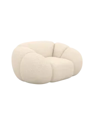 Design Loungesessel „Panda“ mit Strukturstoff-Bezug Strukturstoff Cream BLOOMINGLOFT Collection