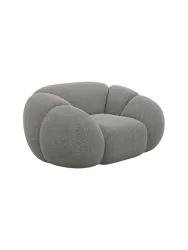 Design Loungesessel „Panda“ mit Strukturstoff-Bezug Strukturstoff Grau BLOOMINGLOFT Collection