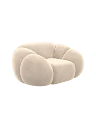 Design Loungesessel „Panda“ mit Samtbezug Samtbezug Cream BLOOMINGLOFT Collection