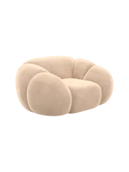 Design Loungesessel „Panda“ mit Samtbezug Samtbezug Beige BLOOMINGLOFT Collection