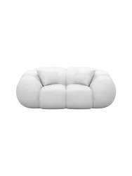2-Sitzer Design Echtleder Sofa „Panda“ Echtleder White BLOOMINGLOFT Collection