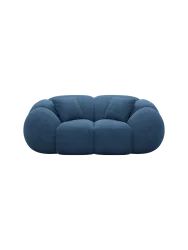 2-Sitzer Design Sofa „Panda“ mit Strukturstoff-Bezug Strukturstoff Dunkelblau BLOOMINGLOFT Collection