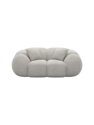 2-Sitzer Design Sofa „Panda“ mit Strukturstoff-Bezug Strukturstoff Hellgrau BLOOMINGLOFT Collection