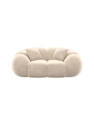 2-Sitzer Design Sofa „Panda“ mit Samtbezug Samtbezug Cream BLOOMINGLOFT Collection
