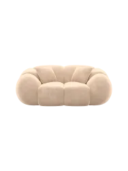 2-Sitzer Design Sofa „Panda“ mit Samtbezug Samtbezug Beige BLOOMINGLOFT Collection