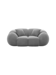 2-Sitzer Design Sofa „Panda“ mit Samtbezug Samtbezug Dunkelgrau BLOOMINGLOFT Collection