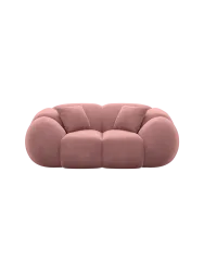 2-Sitzer Design Sofa „Panda“ mit Samtbezug Samtbezug Lachsrosa BLOOMINGLOFT Collection