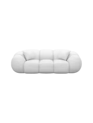 3-Sitzer Design Echtleder Sofa „Panda“ Echtleder White BLOOMINGLOFT Collection