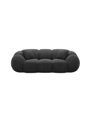 3-Sitzer Design Sofa „Panda“ mit Strukturstoff-Bezug Strukturstoff Schwarz BLOOMINGLOFT Collection