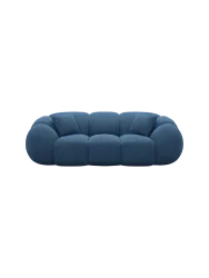 3-Sitzer Design Sofa „Panda“ mit Strukturstoff-Bezug Strukturstoff Dunkelblau BLOOMINGLOFT Collection