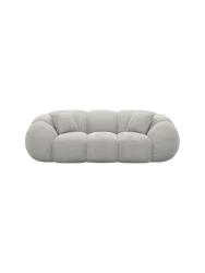 3-Sitzer Design Sofa „Panda“ mit Strukturstoff-Bezug Strukturstoff Hellgrau BLOOMINGLOFT Collection