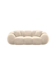 3-Sitzer Design Sofa „Panda“ mit Samtbezug Samtbezug Cream BLOOMINGLOFT Collection