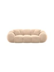 3-Sitzer Design Sofa „Panda“ mit Samtbezug Samtbezug Beige BLOOMINGLOFT Collection