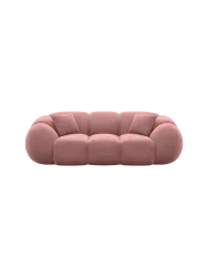3-Sitzer Design Sofa „Panda“ mit Samtbezug Samtbezug Lachsrosa BLOOMINGLOFT Collection