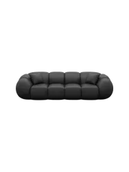 4-Sitzer Design Echtleder Sofa „Panda“ Echtleder Schwarz BLOOMINGLOFT Collection