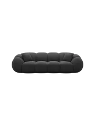 4-Sitzer Design Sofa „Panda“ mit Strukturstoff-Bezug Strukturstoff Schwarz BLOOMINGLOFT Collection