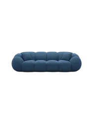4-Sitzer Design Sofa „Panda“ mit Strukturstoff-Bezug Strukturstoff Dunkelblau BLOOMINGLOFT Collection