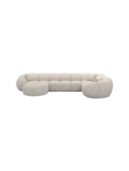 6-Sitzer Design Panorama-Sofa „Panda XL“ mit Bouclé-Bezug Bouclé Toffee BLOOMINGLOFT Collection