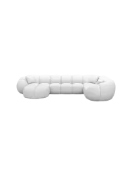 6-Sitzer Design Echtleder Panorama-Sofa „Panda XL“ Echtleder White BLOOMINGLOFT Collection