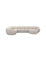 6-Sitzer Design Panorama-Sofa „Panda XL“ mit Bouclé-Bezug Bouclé Toffee BLOOMINGLOFT Collection
