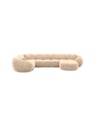 6-Sitzer Design Panorama-Sofa „Panda XL“ mit Samtbezug Samtbezug Beige BLOOMINGLOFT Collection