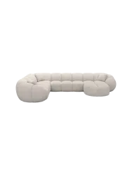 7-Sitzer Design Panorama-Sofa „Panda XXL“ mit Bouclé-Bezug Bouclé Toffee BLOOMINGLOFT Collection