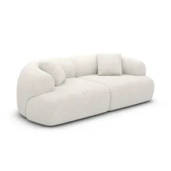 3-Sitzer Design Sofa „Polina“ mit Bouclé-Bezug Bouclé White BLOOMINGLOFT Collection