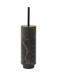 Handgefertigter, luxuriöser Toilettenbürstenhalter „Porto“ aus Marmor, Schwarz Aquanova