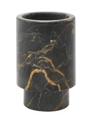 Handgefertigter, luxuriöser Zahnputzbecher „Porto“ aus Marmor, Schwarz Aquanova