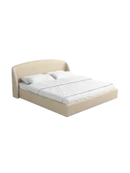 Design Polsterbett „Riva“ mit Ablagefach, Kunstleder Beige BLOOMINGLOFT Collection