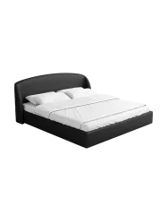 Design Polsterbett „Riva“ mit Ablagefach, Kunstleder Schwarz BLOOMINGLOFT Collection