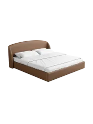 Design Polsterbett „Riva“ mit Ablagefach, Kunstleder Choco Brown Kunstleder Schokobraun BLOOMINGLOFT Collection
