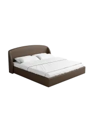 Design Polsterbett „Riva“ mit Ablagefach, Kunstleder Dunkelbraun BLOOMINGLOFT Collection
