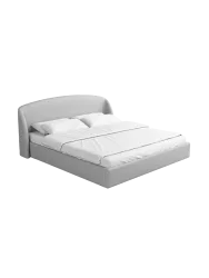 Design Polsterbett „Riva“ mit Ablagefach, Kunstleder Hellgrau BLOOMINGLOFT Collection