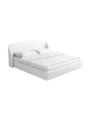 Design Polsterbett „Riva“ mit Ablagefach, Kunstleder Weiss BLOOMINGLOFT Collection