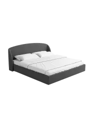 Design Polsterbett „Riva“ mit Ablagefach, Webstoff Anthrazit Strukturstoff Anthrazit BLOOMINGLOFT Collection