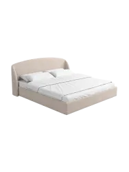Design Polsterbett „Riva“ mit Ablagefach, Webstoff Beige Strukturstoff Beige BLOOMINGLOFT Collection