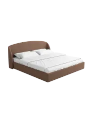 Design Polsterbett „Riva“ mit Ablagefach, Webstoff Braun Strukturstoff Braun BLOOMINGLOFT Collection