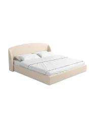Design Polsterbett „Riva“ mit Ablagefach, Webstoff Cream Strukturstoff Cream BLOOMINGLOFT Collection