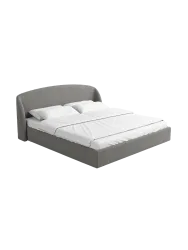 Design Polsterbett „Riva“ mit Ablagefach, Webstoff Grau Strukturstoff Grau BLOOMINGLOFT Collection