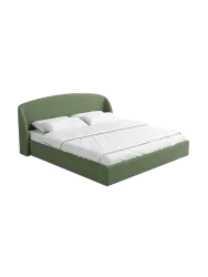 Design Polsterbett „Riva“ mit Ablagefach, Webstoff Grün Strukturstoff Grün BLOOMINGLOFT Collection