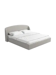 Design Polsterbett „Riva“ mit Ablagefach, Webstoff Hellgrau Strukturstoff Hellgrau BLOOMINGLOFT Collection
