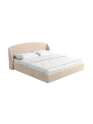 Design Polsterbett „Riva“ mit Ablagefach, Samt Cream BLOOMINGLOFT Collection