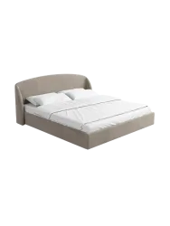 Design Polsterbett „Riva“ mit Ablagefach, Samt Beige dunkel BLOOMINGLOFT Collection