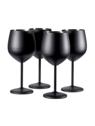 4-er Set bruchsichere Weingläser „Steel“ aus Edelstahl, 500 ml Oak & Steel