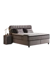 Design Boxspringbett „Sydney Grey“, verschiedene Grössen Grau SCANDIBEDDING