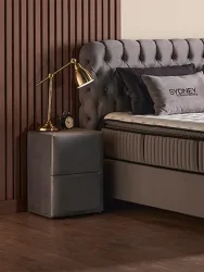 Design Boxspringbett „Sydney Grey“, verschiedene Grössen Grau SCANDIBEDDING