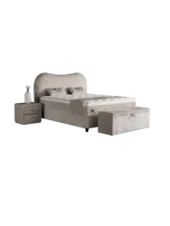 Premium Boxspringbett „Sofia“ inkl. Matratze & Topper Beige  140 x 200 cm ABC Bedding